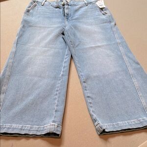 Frame cropped wide leg jeans